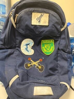 Gibson Navy Backpack with Embroidered Guitar and Ireland Patches